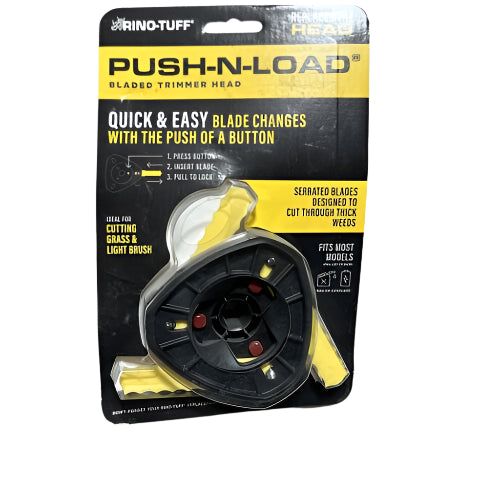 Rino Tuff Push n’ Load Universal 3-Blade Head for Gas and Electric Landscaping Trimmers126967