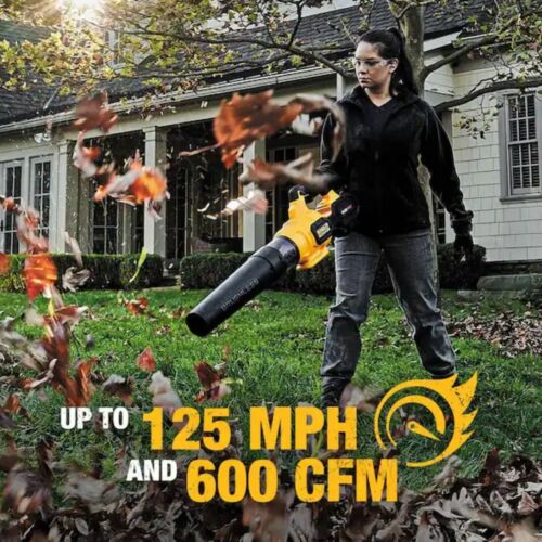 DEWALT 60V MAX 125 MPH 600 CFM Brushless Cordless Battery Powered Handheld Leaf Blower Kit, (1) 3Ah Battery & Charger