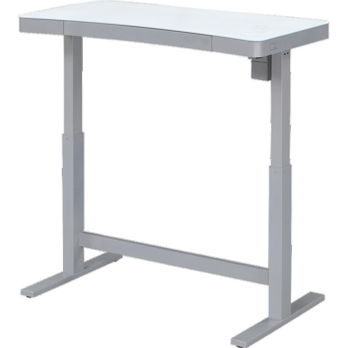 Tresanti Adjustable Height Sit/Stand Tech Desk, 47.3"L x 23.7"W x 29.4"- 47"H, White