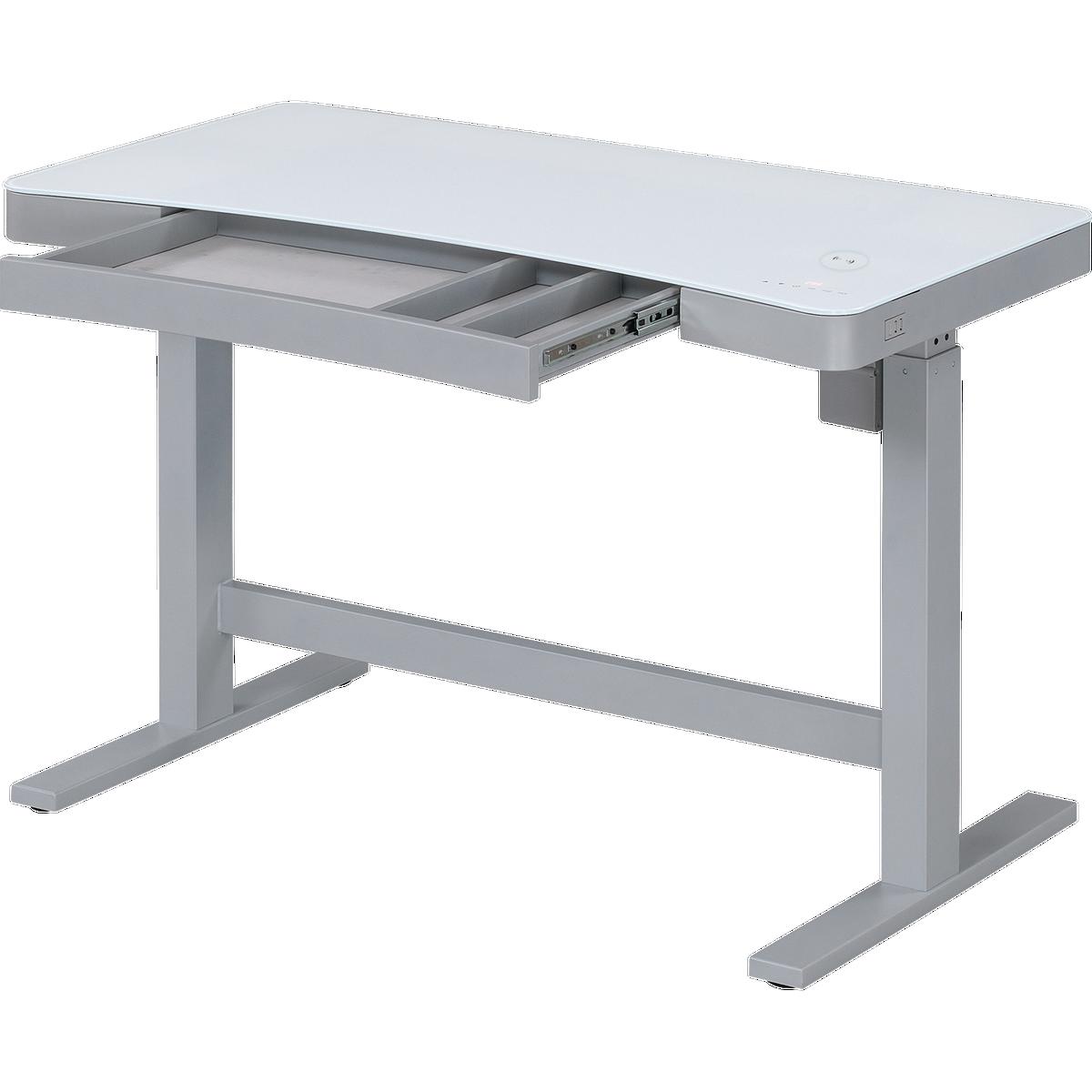 Tresanti Adjustable Height Sit/Stand Tech Desk, 47.3"L x 23.7"W x 29.4"- 47"H, White