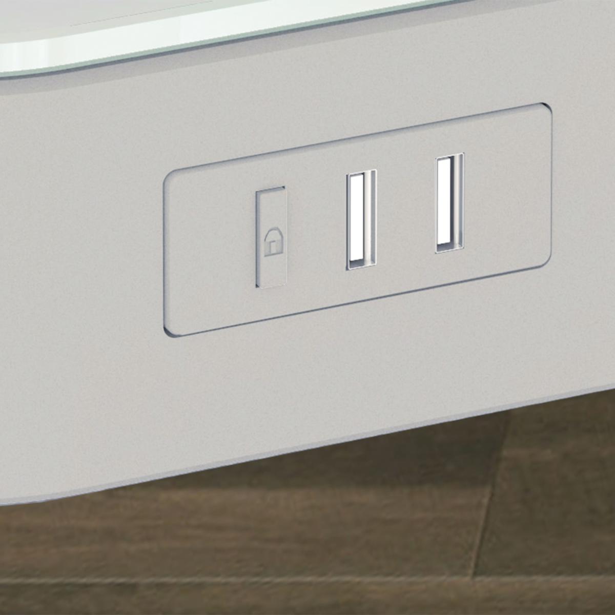 Tresanti Adjustable Height Sit/Stand Tech Desk, 47.3"L x 23.7"W x 29.4"- 47"H, White