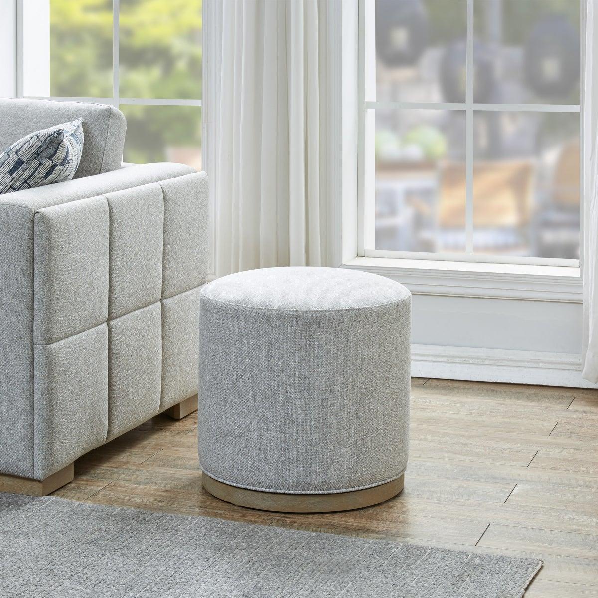 Drayden Fabric Swivel Ottoman