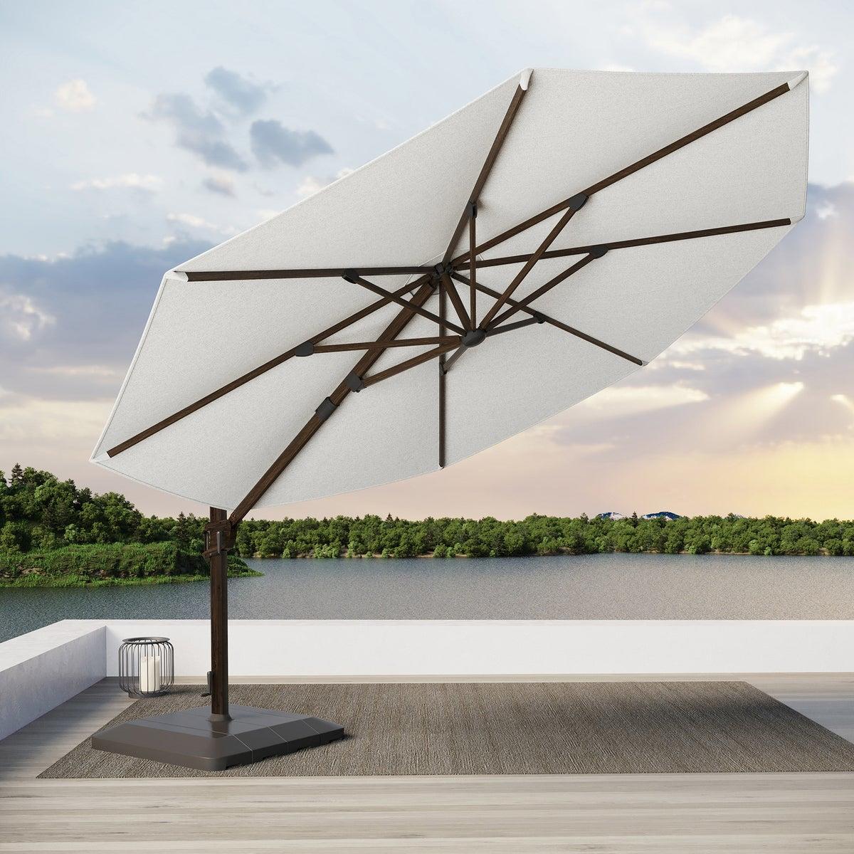 Seasons Sentry 13ft. Round Woodgrain Aluminum Cantilever Umbrella