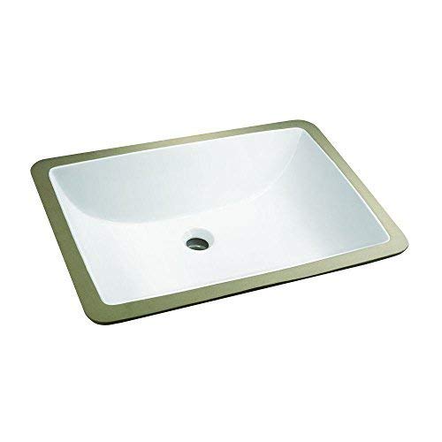 Glacier Bay 22 in. Undermount Rectangular Vitreous China Bathroom Sink in White