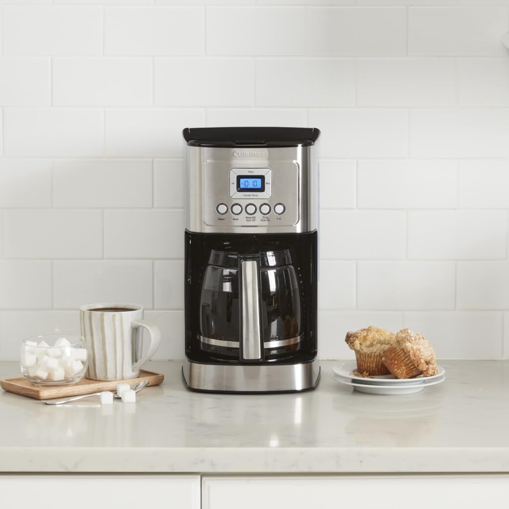 Cuisinart Coffee Maker, 14-Cup Glass Carafe, Fully Automatic for Brew Strength Control & 1-4 Cup Setting, Stainless Steel, DCC-3200P1