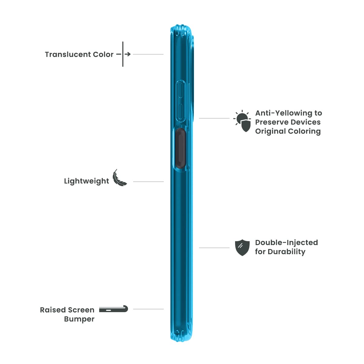 QuikCell Moto g 5G ICON Tint Translucent 13ft Drop Protection Case Lagoon