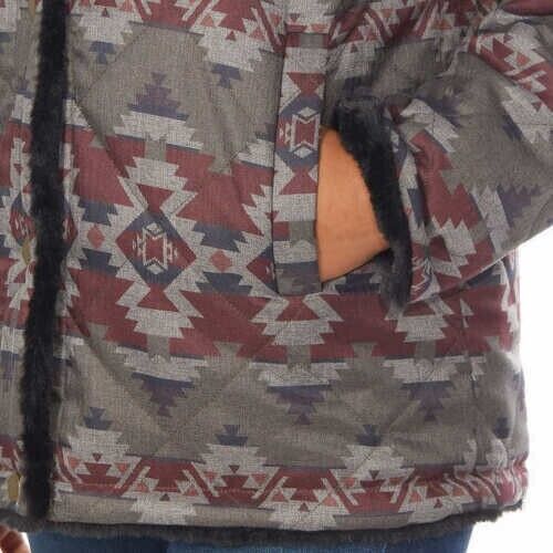 Pendleton Ladies' Reversible Faux Fur Printed Coat (Black Small)