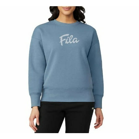 FILA Ladies Logo Crewneck Blue, Size: Large