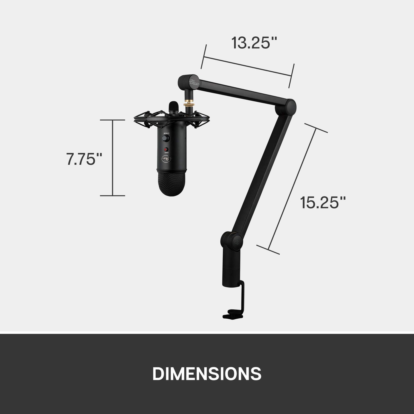 Blue Yeticaster Pro Broadcast Bundle with Yeti USB Microphone for Gaming, Recording, Streaming, Podcasting, Radius III Shockmount, Compass Mic Boom Arm, Blue VO!CE - Blackout