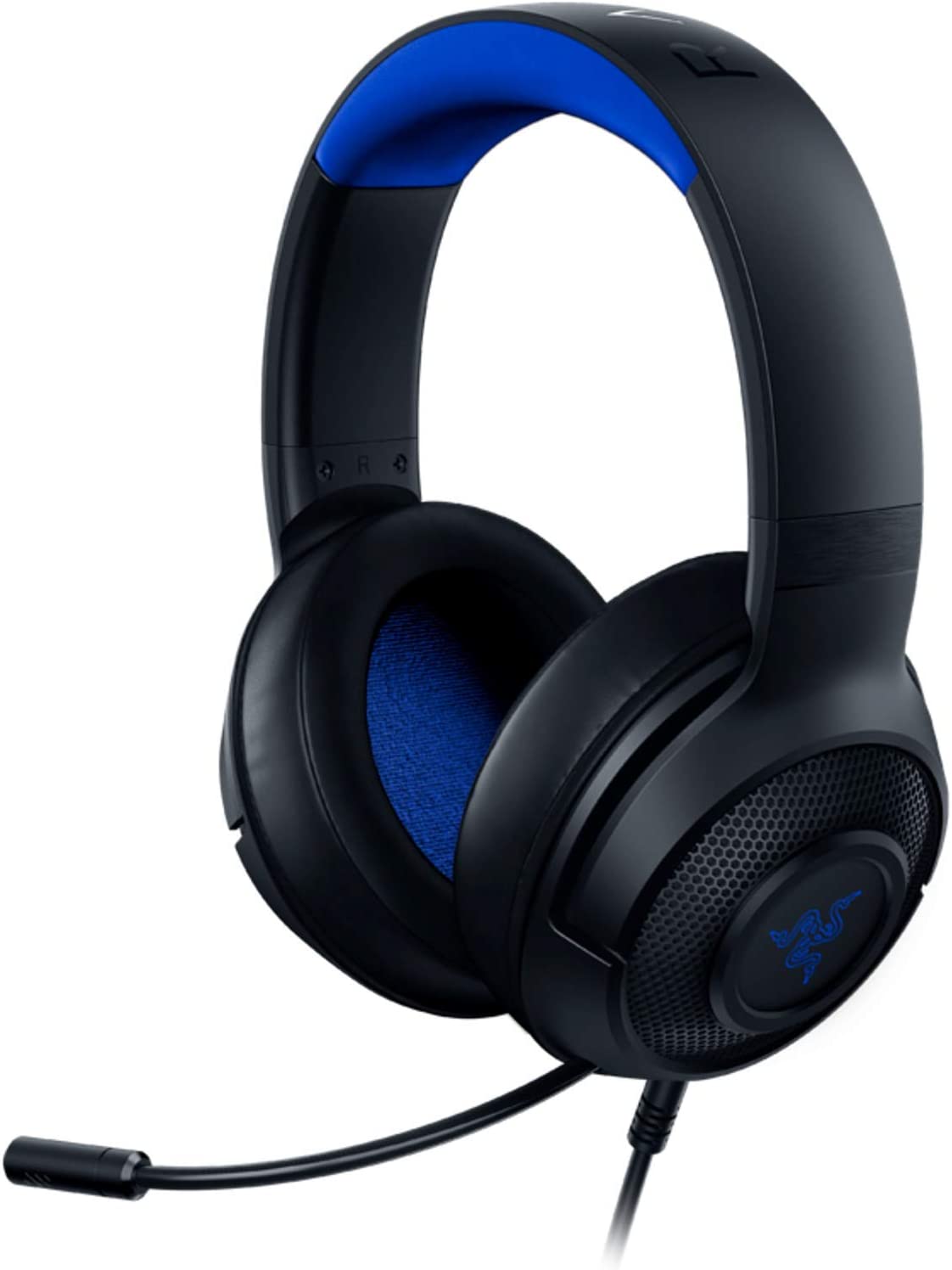 Razer Kraken X Ultralight Gaming Headset: 7.1 Surround Sound - Lightweight Aluminum Frame - Bendable Cardioid Microphone - for PC, PS4, PS5, Switch, Xbox One, Xbox Series X|S, Mobile - Black/Blue