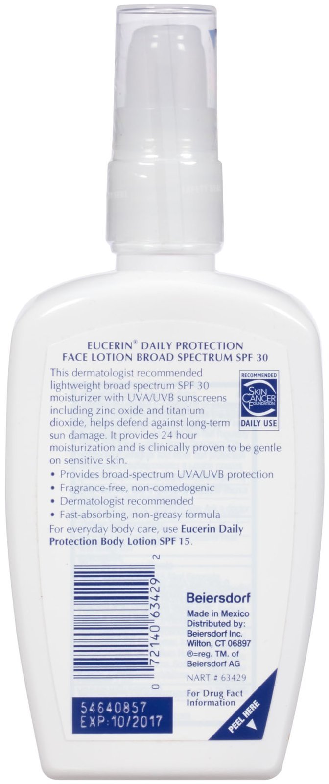 Eucerin Daily Protection Face Lotion SPF 30 4 oz, EXP 06/26
