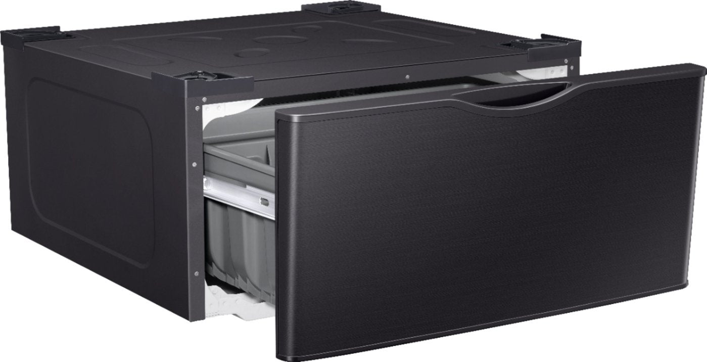 Samsung - Washer/Dryer Laundry Pedestal with Storage Drawer - Brushed Black