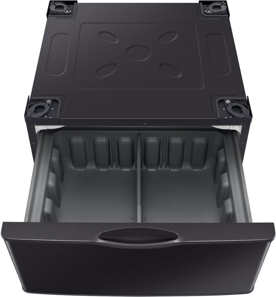 Samsung - Washer/Dryer Laundry Pedestal with Storage Drawer - Brushed Black