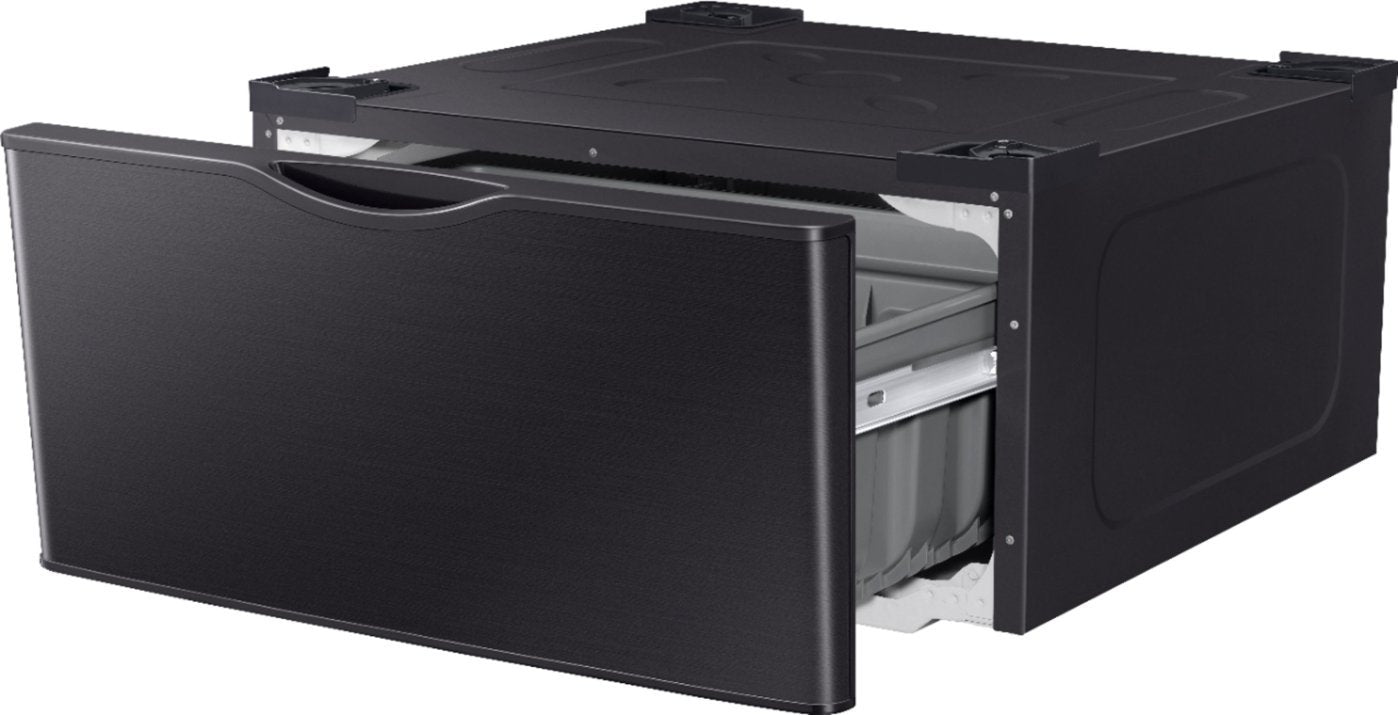 Samsung - Washer/Dryer Laundry Pedestal with Storage Drawer - Brushed Black