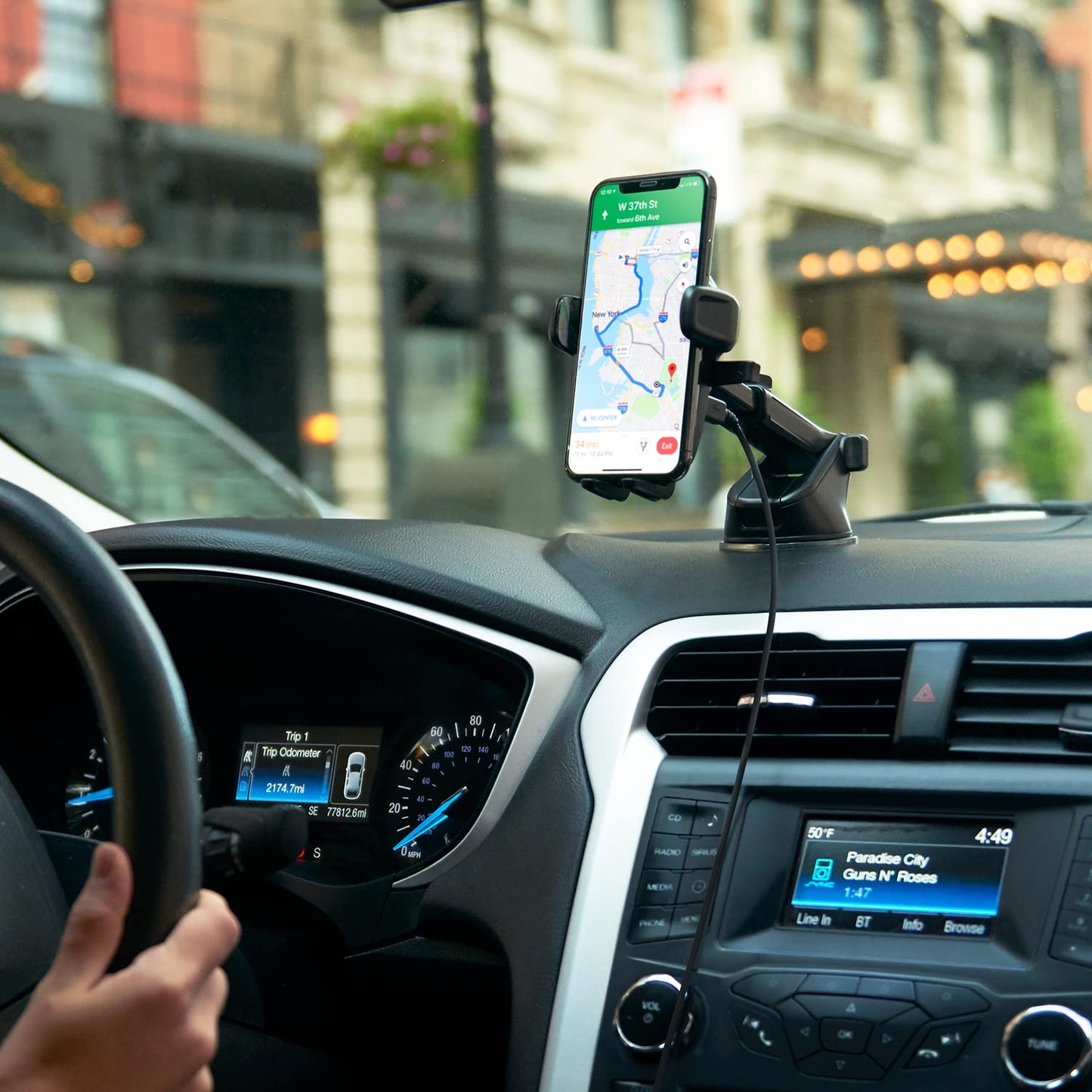 iOttie Easy One Touch Wireless 2 Car & Desk Mount with 10W Qi Wireless Charging Mount - Black: Micro USB Cable, Car Adapter