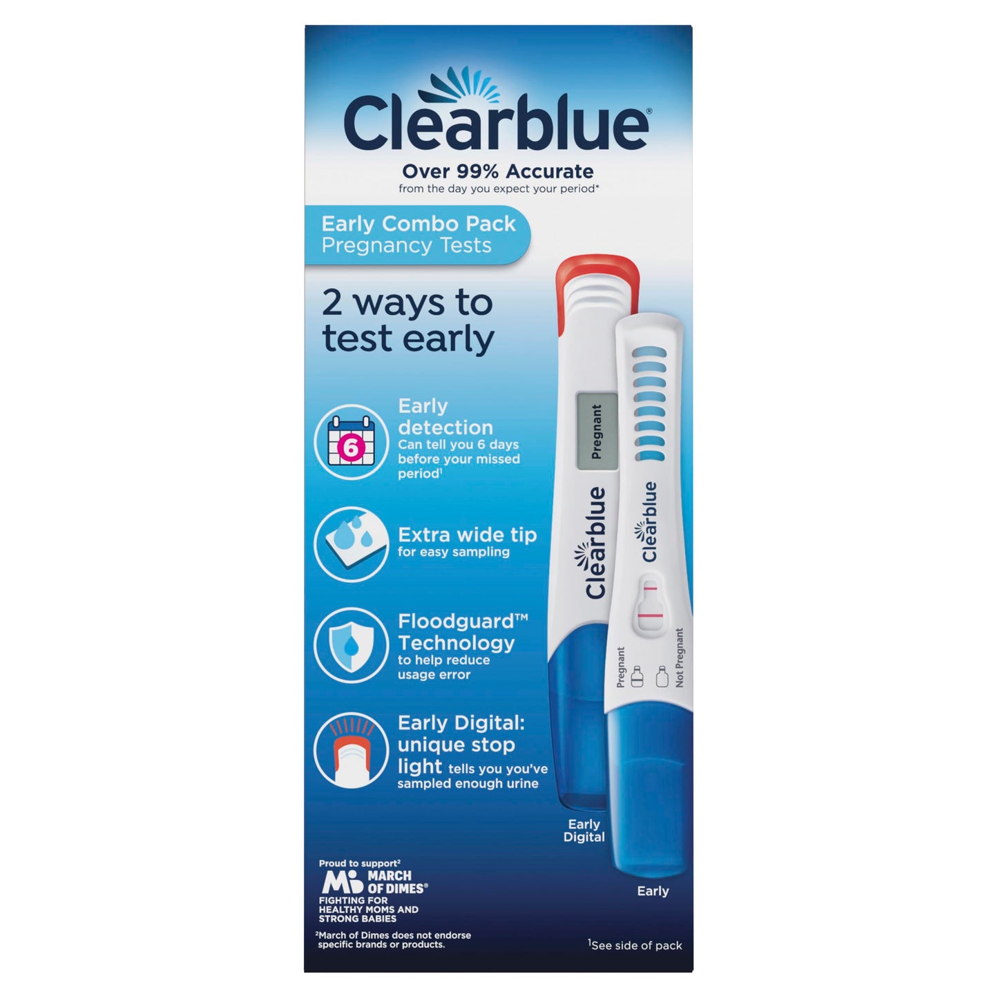 Clearblue Early Pregnancy Test Kit, At-Home Pregnancy Test Kit for Women, hCG Hormone Pregnancy Tests with Easy-to-Read Results, 2 Tests
