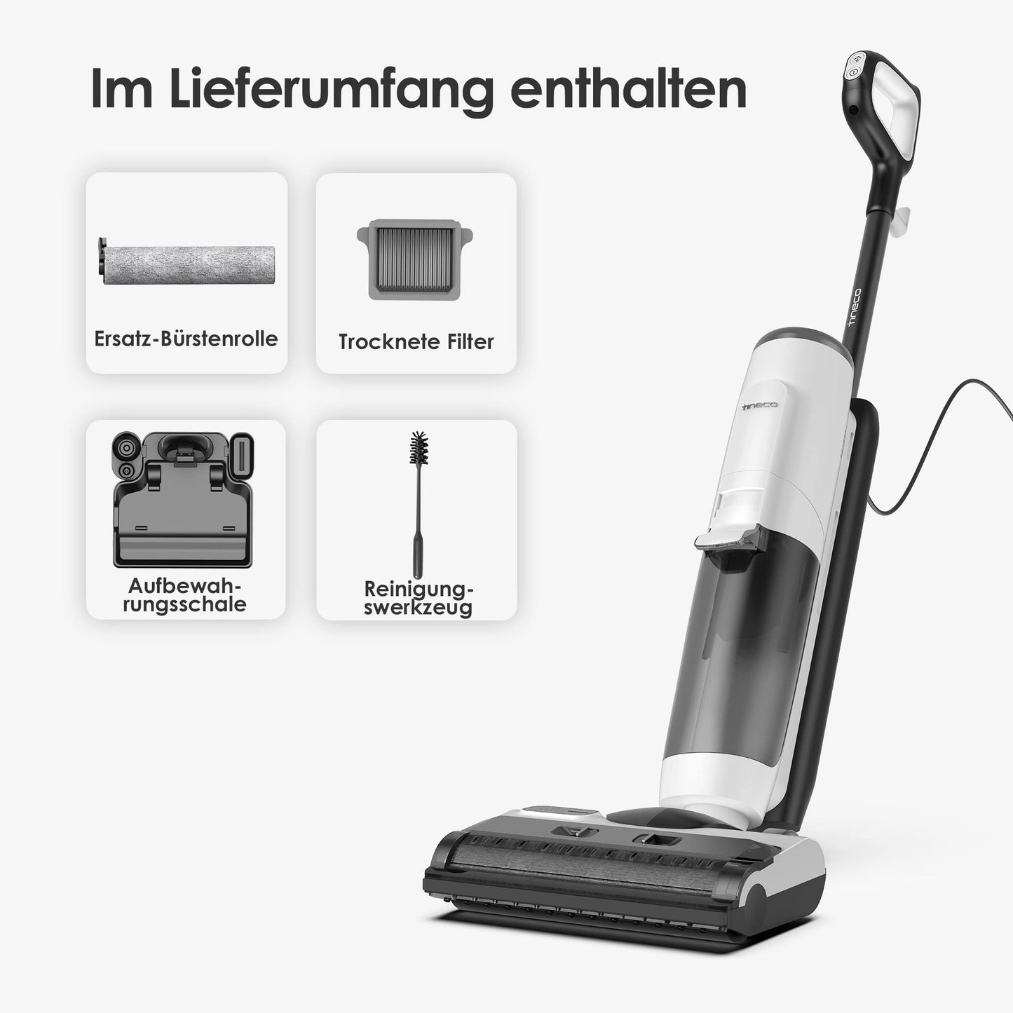 Tineco FLOOR ONE S5 Steam Cleaner Wet Dry Vacuum All-in-one, Hardwood Floor Cleaner Great for Sticky Messes, Smart Steam Mop for Hard Floors with Digital Display and Long Run Time