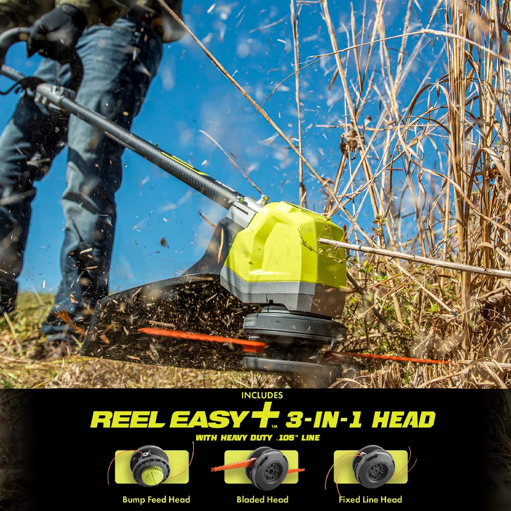 RYOBI 40V HP Brushless 15 in. Cordless Carbon Fiber Shaft Attachment Capable String Trimmer with 4.0 Ah Battery and Charger