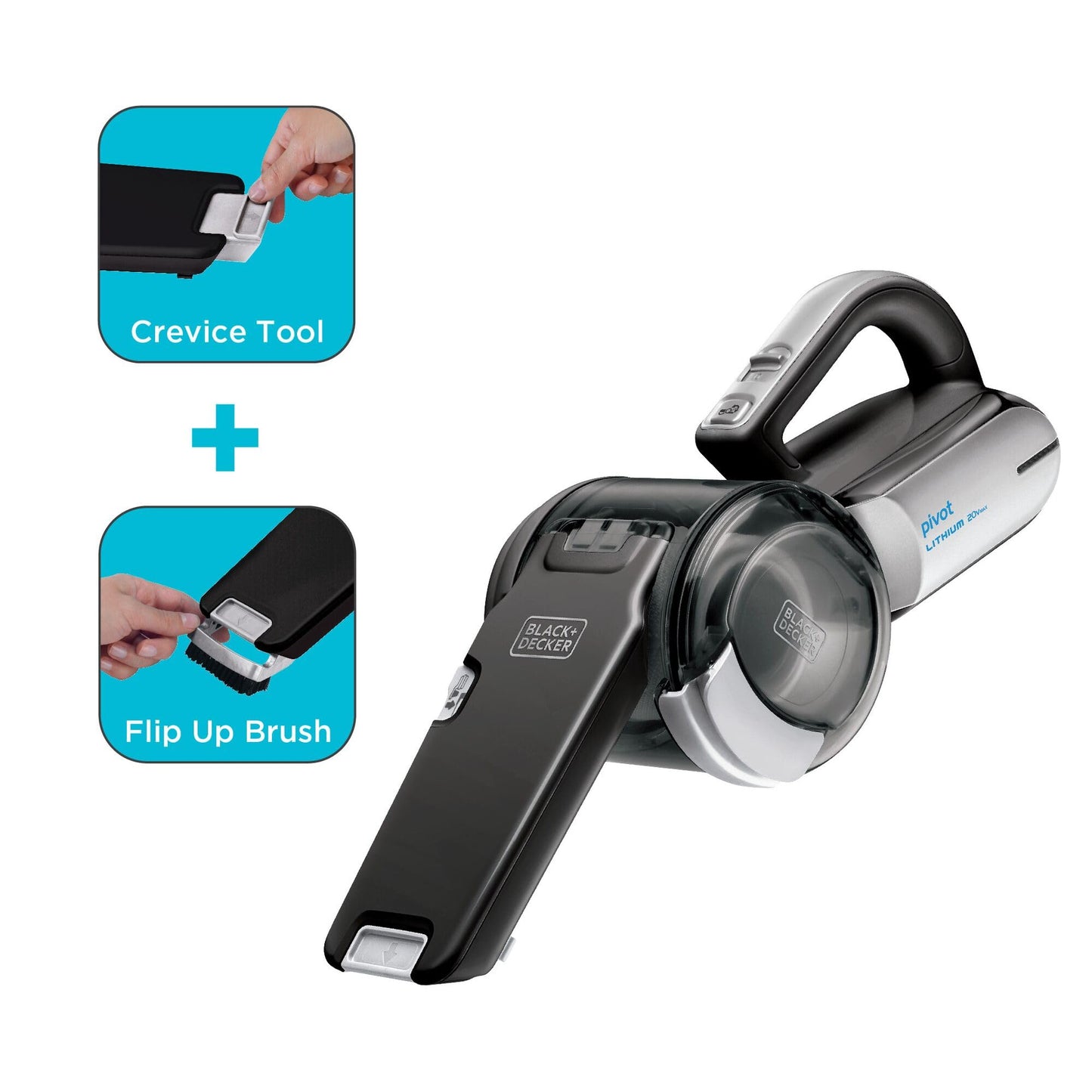 BLACK+DECKER dustbuster PIVOT VAC Cordless Handheld Vacuum, Home and Car Vacuum, (BDH2000PL