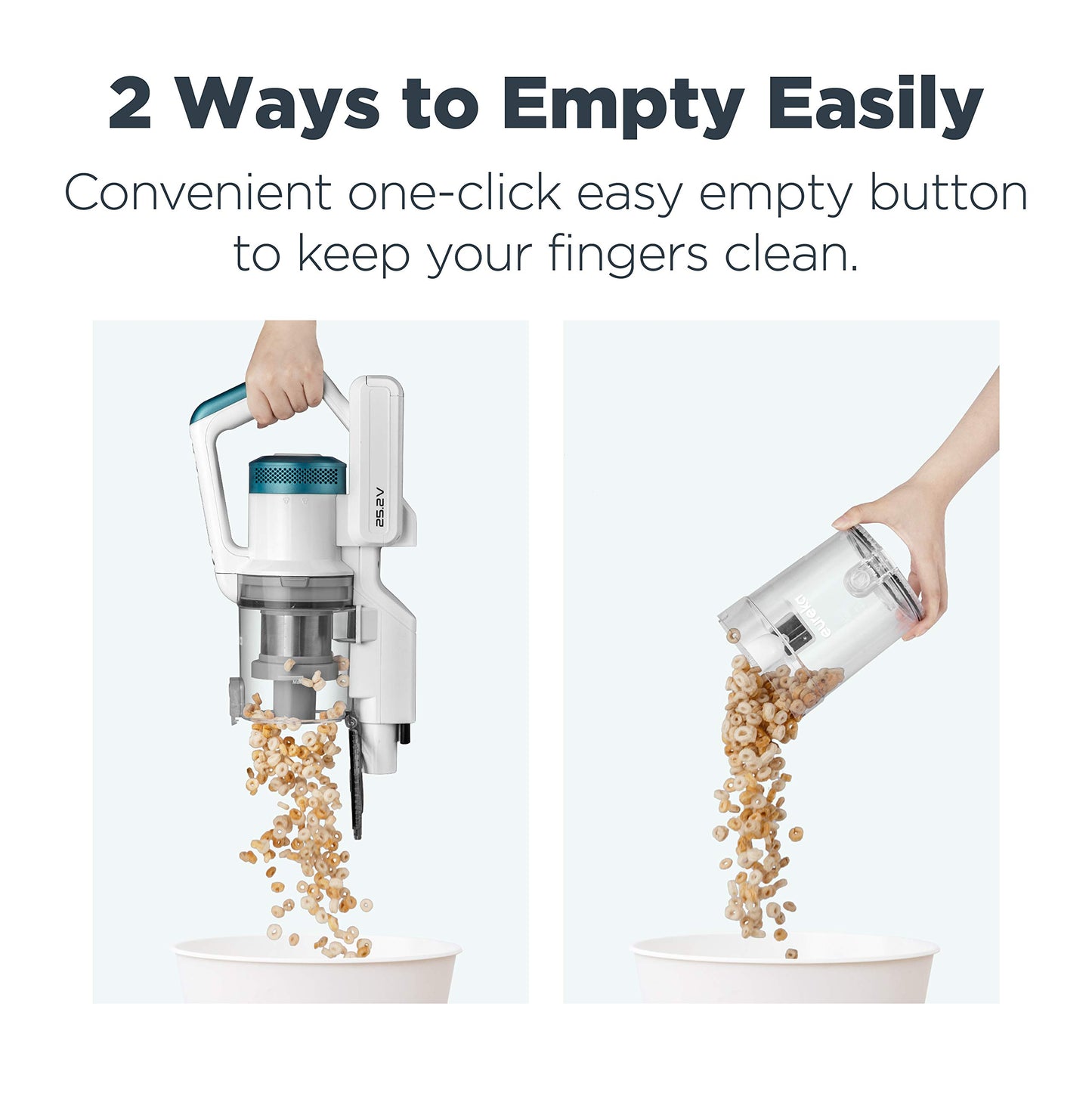 Eureka NEC180 RapidClean Pro Cordless Stick and Handheld Vacuum Cleaner for Hard Floors, Battery-Operated Portable Vacuum Cleaner with Maximum Efficiency Powerful Suction White