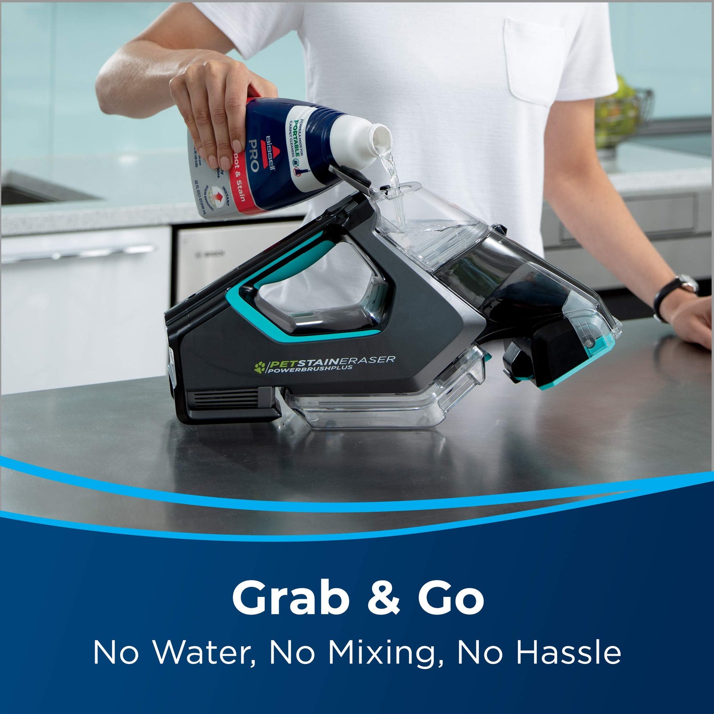 BISSELL Pet Stain Eraser PowerBrush, 20-min runtime, DirtLifter PowerBrush, Stationary Pet Tool, Oxy Spot & Stain Formula Included, 2837, Large