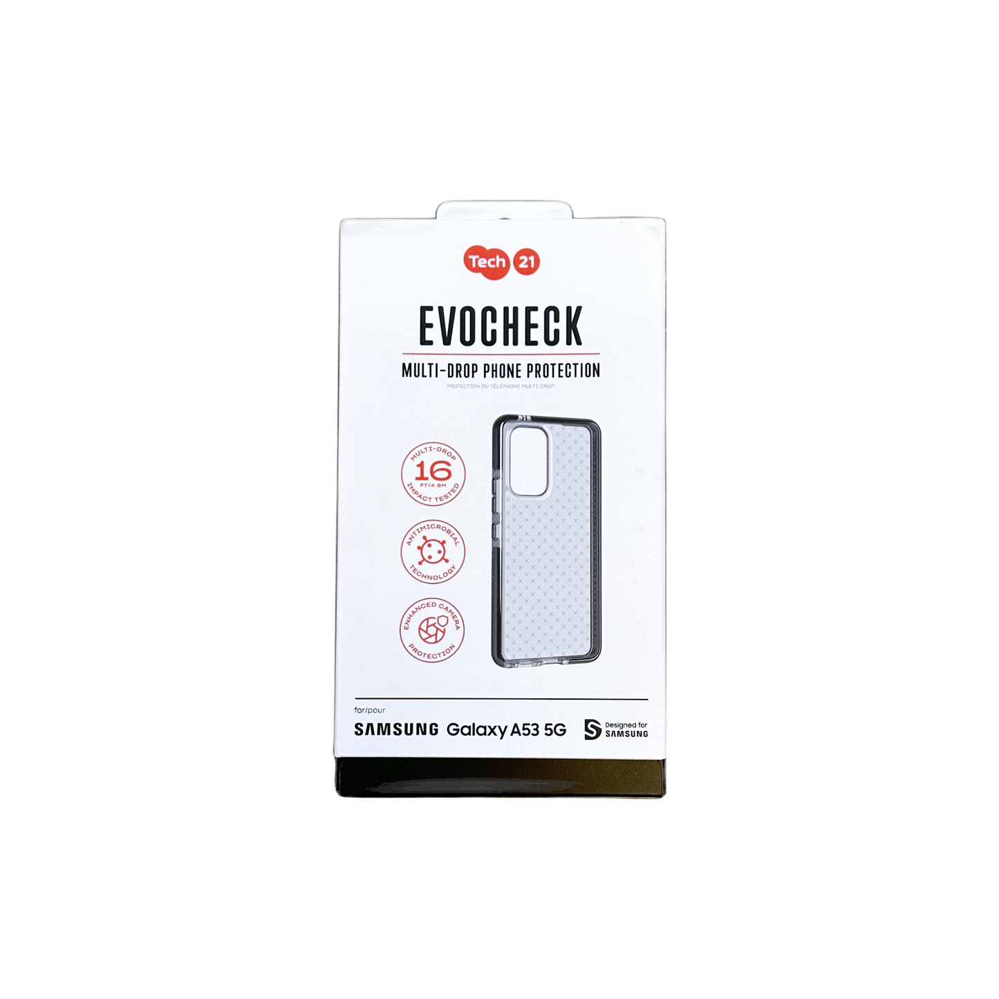 Tech21 Evo Check Series Flexible Gel Case for Samsung Galaxy A53 5G - Black