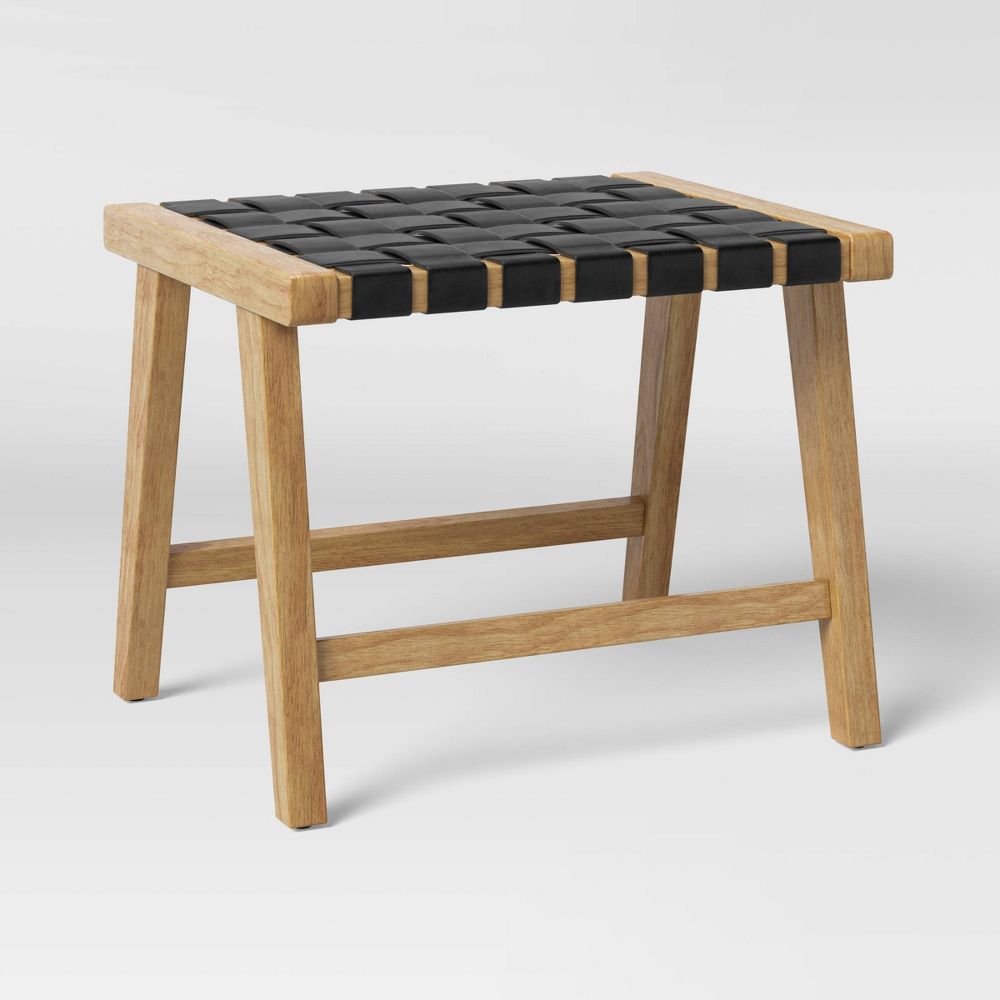 Ceylon Woven and Wood Ottoman - Opalhouse