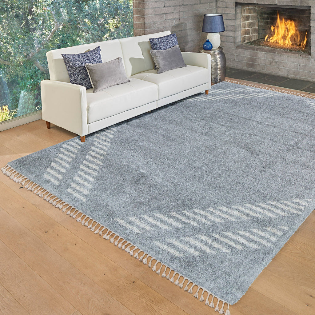 Zurich Shag Rug Collection Lenola Charcoal/Ivory Rug Size: 6 ft. 6 in. x 9 ft. 6 in