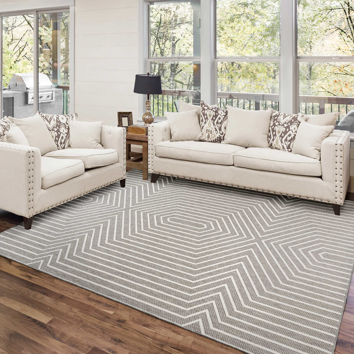 Regent Area Rug Collection, Raye Gray Rug Size: 7 ft. 10 in. x 10 ft.