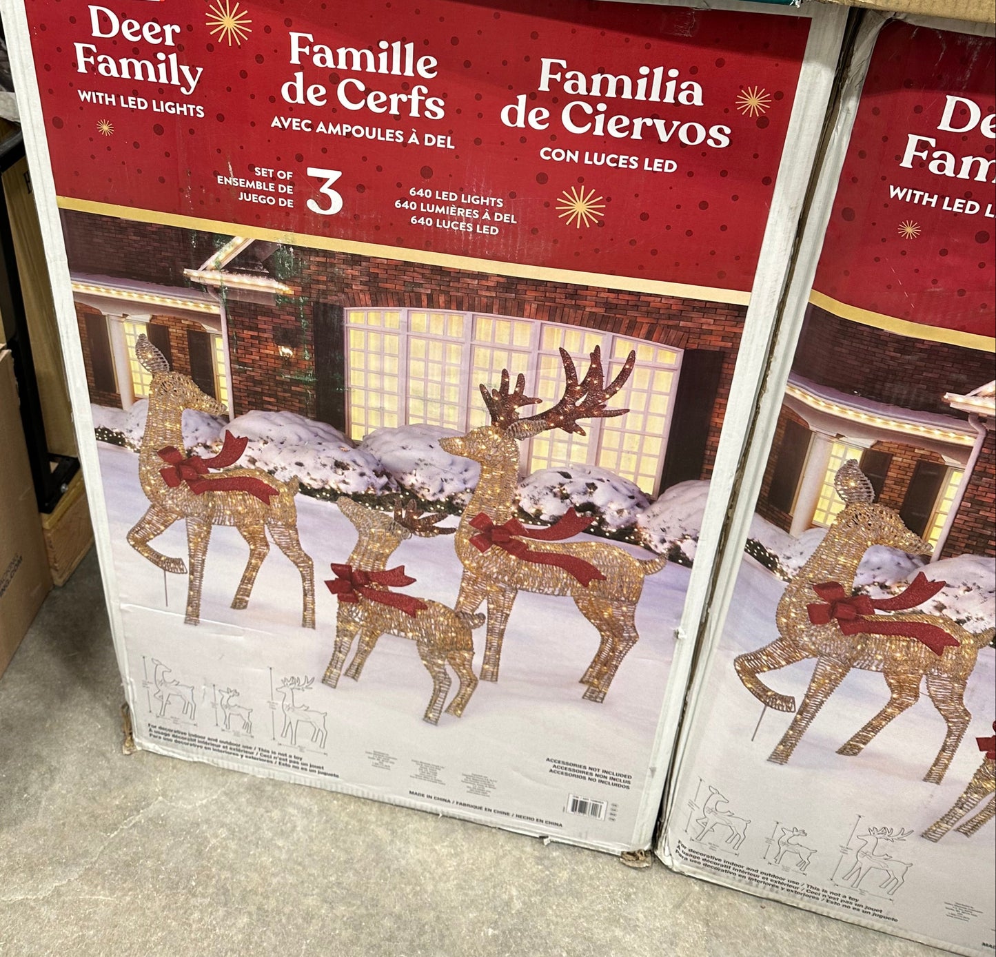Set of 3 LED Deer Family