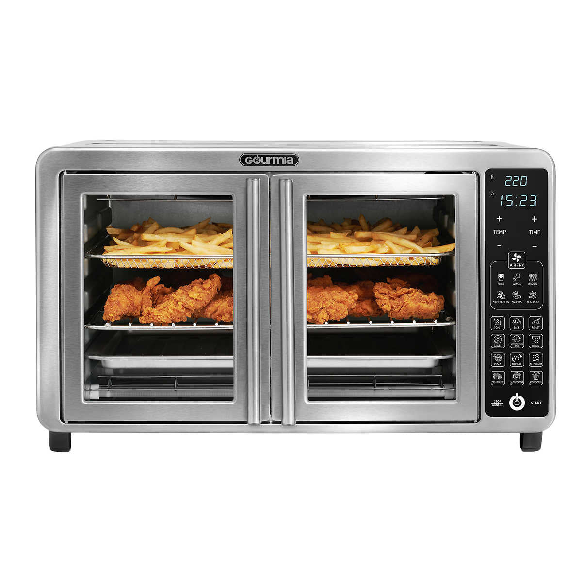 Gourmia XL Digital Air Fryer Toaster Oven with Single-Pull French Doors