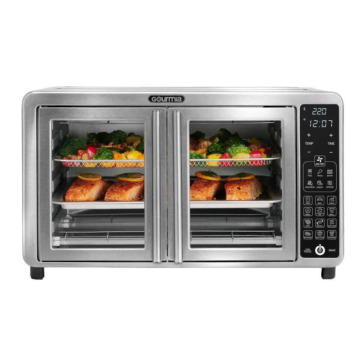 Gourmia XL Digital Air Fryer Toaster Oven with Single-Pull French Doors