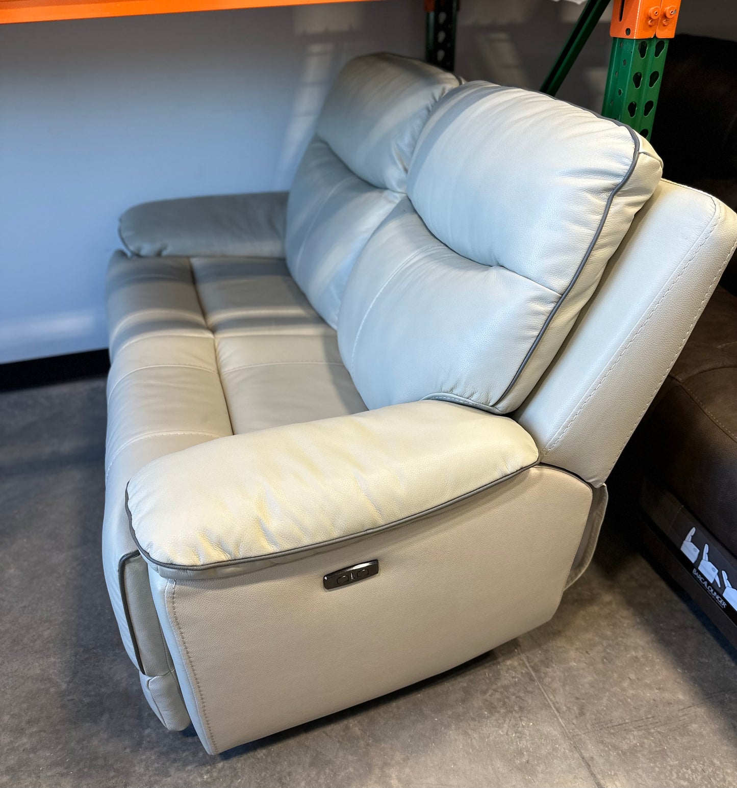 Messina Leather Power Reclining Loveseat with Power Headrests