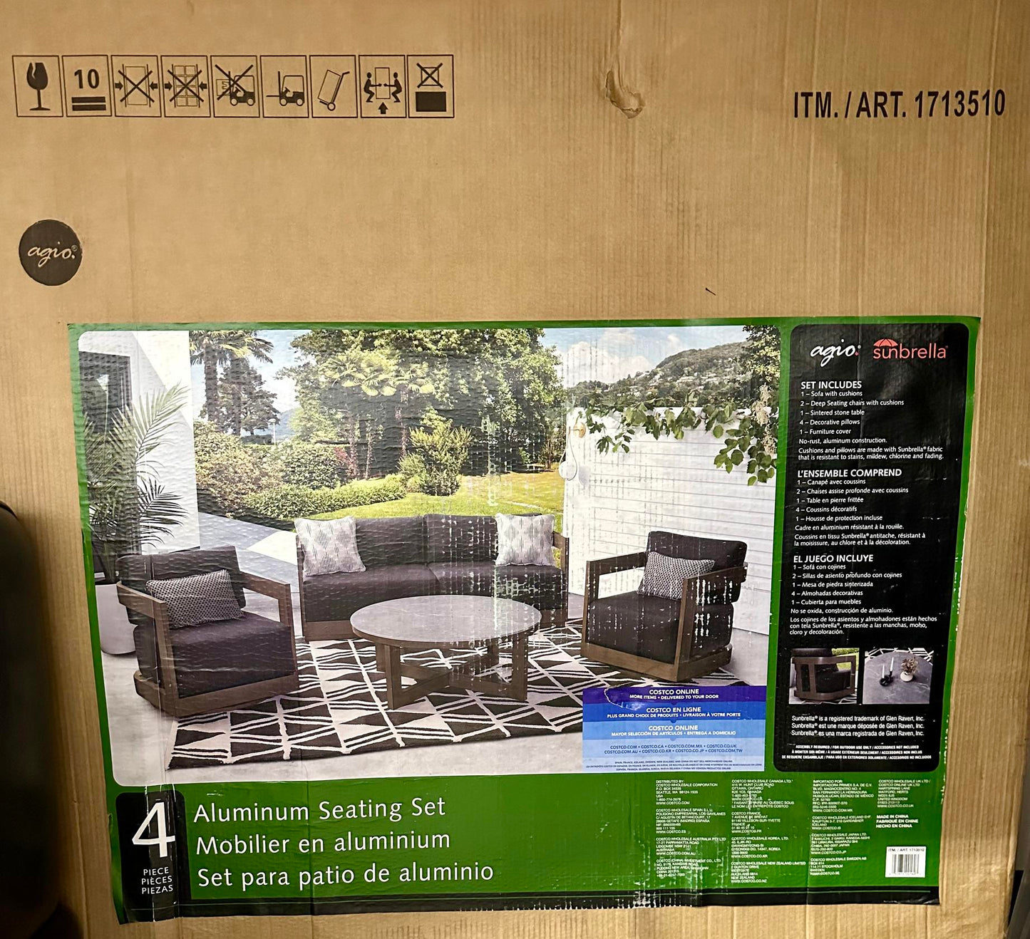Agio Menorca 4-piece Outdoor Deep Seating Set