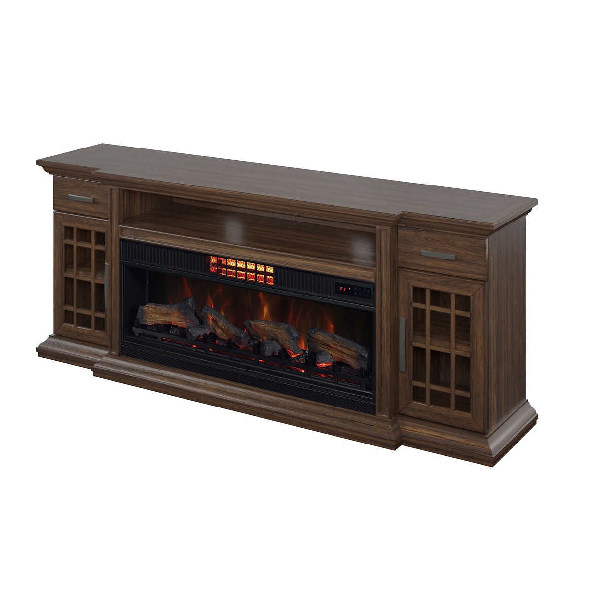 Tresanti Everett TV Console with ClassicFlame CoolGlow 2-in-1 Electric Fireplace and Fan