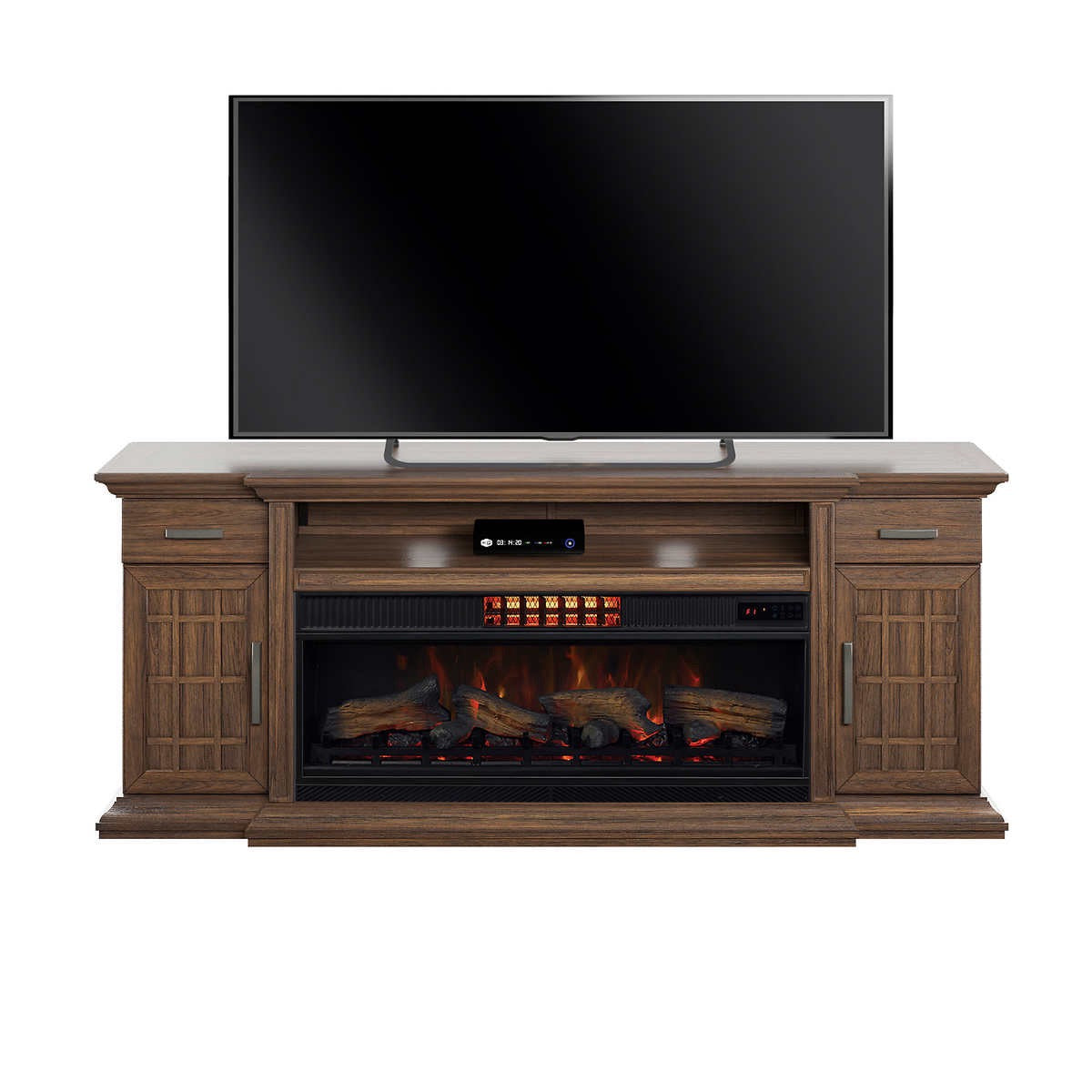 Tresanti Everett TV Console with ClassicFlame CoolGlow 2-in-1 Electric Fireplace and Fan