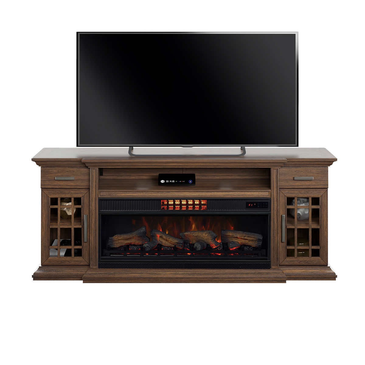 Tresanti Everett TV Console with ClassicFlame CoolGlow 2-in-1 Electric Fireplace and Fan