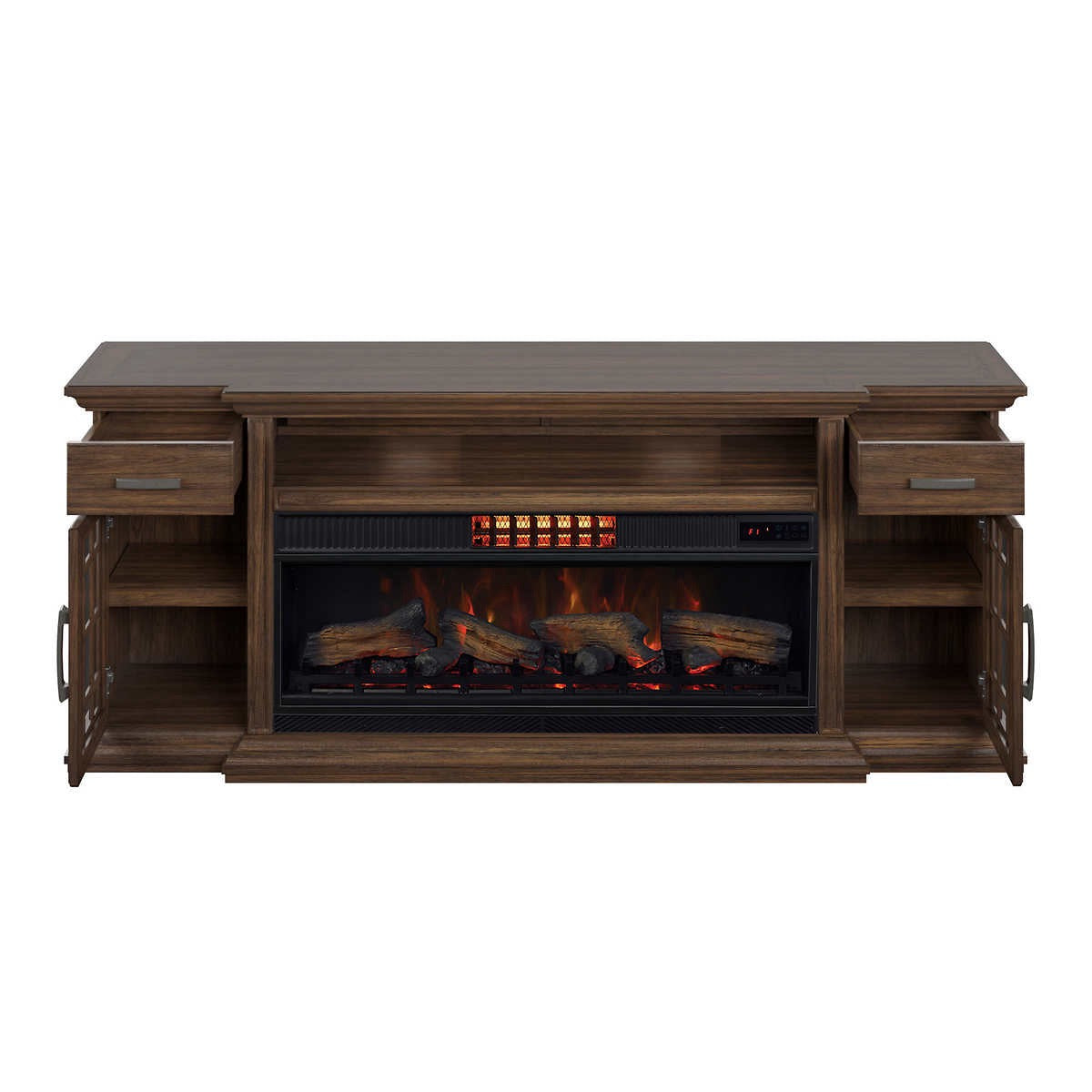 Tresanti Everett TV Console with ClassicFlame CoolGlow 2-in-1 Electric Fireplace and Fan