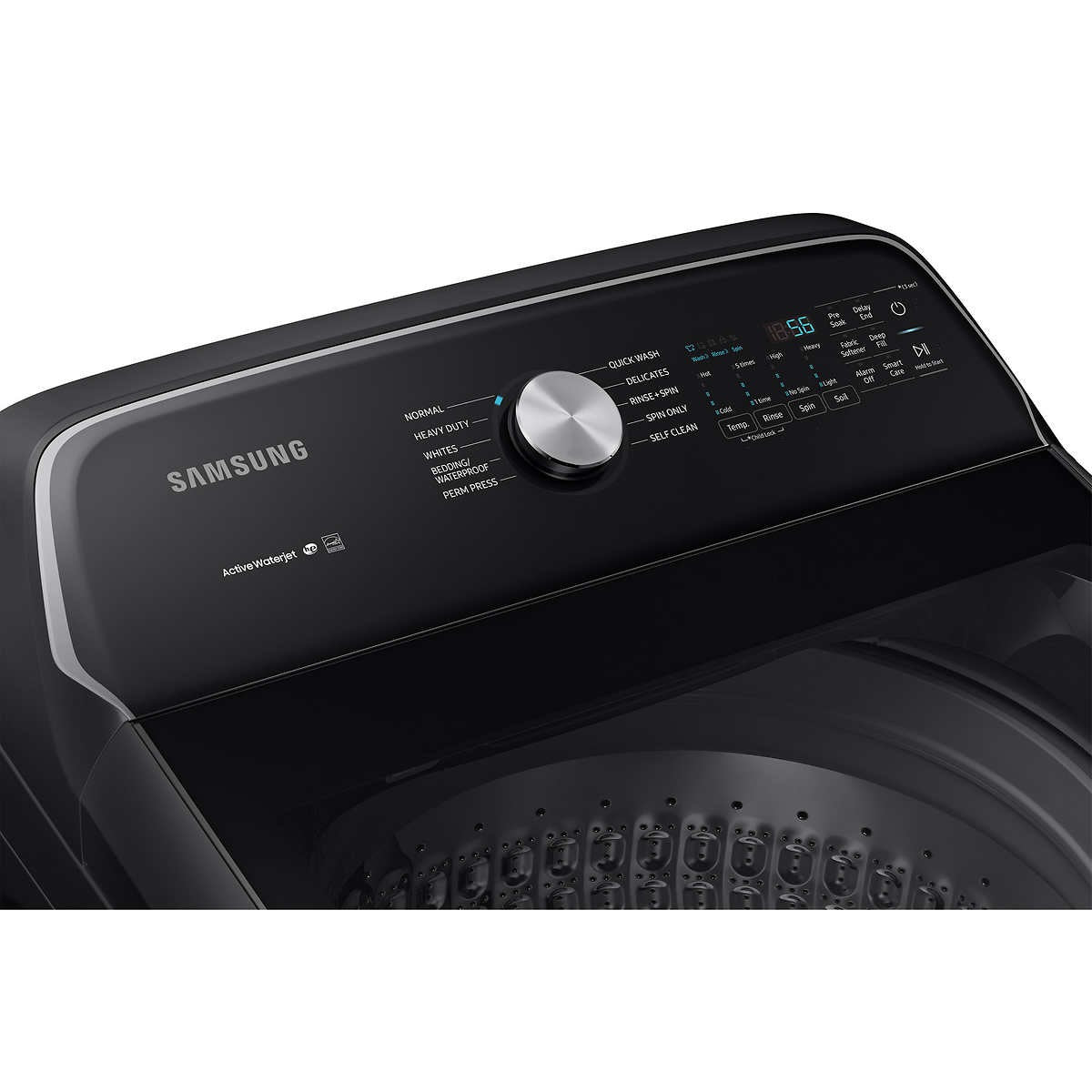 Samsung 5.4CuFt Active WaterJet Washer and 7.4CuFt GAS Dryer with Steam Sanitize+ Laundry Package