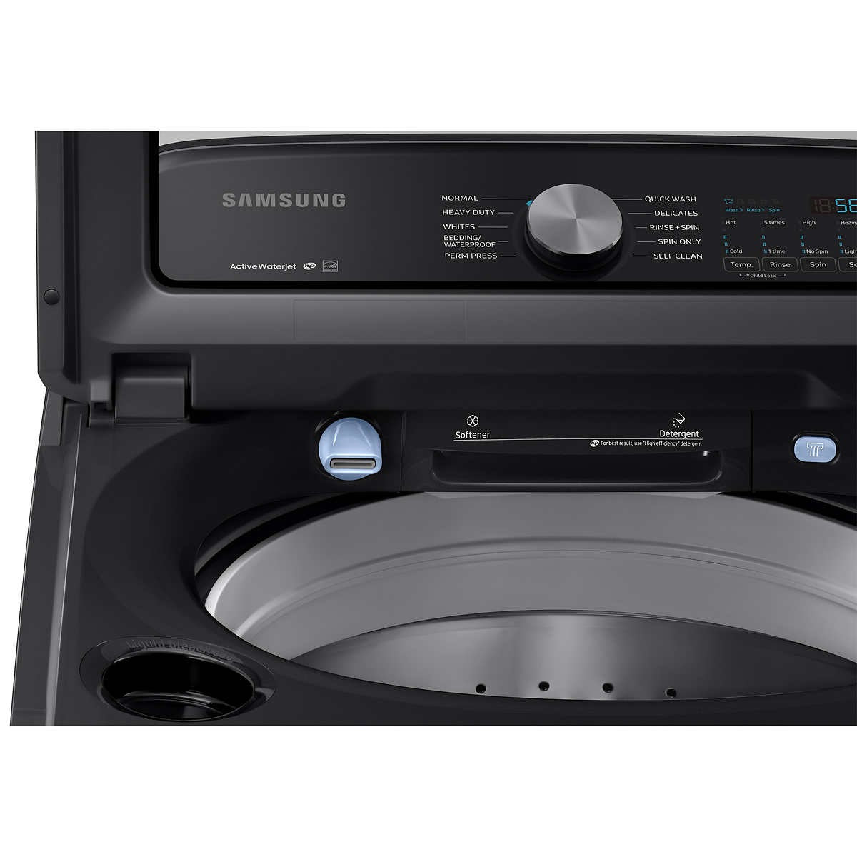 Samsung 5.4CuFt Active WaterJet Washer and 7.4CuFt GAS Dryer with Steam Sanitize+ Laundry Package