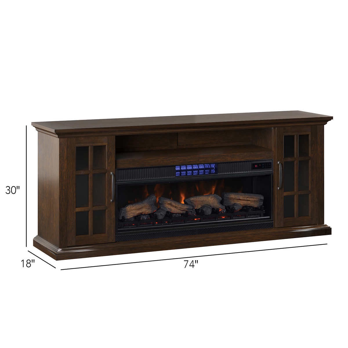 Tresanti Mayson TV Console with ClassicFlame CoolGlow 2-in-1 Electric Fireplace and Fan