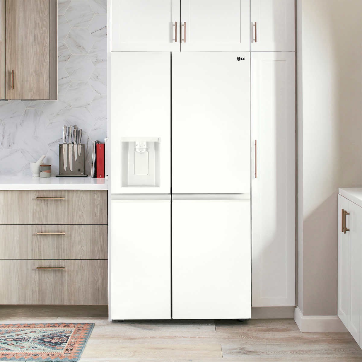 LG 27 cu.ft. Side by Side Refrigerator with Smooth Touch Ice Dispenser