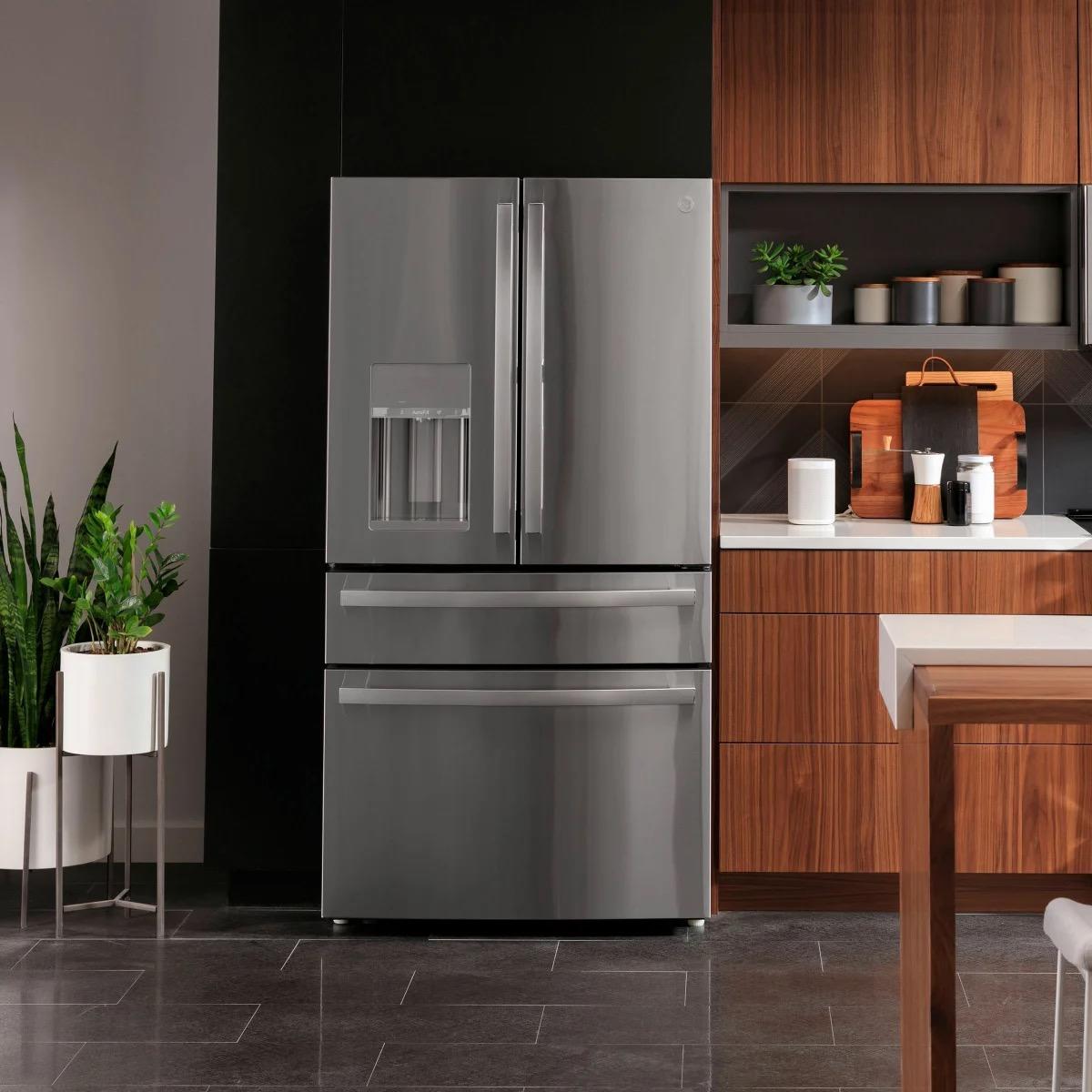 GE Profile 27.9 cu. ft. Smart Fingerprint Resistant 4-Door French Door Refrigerator