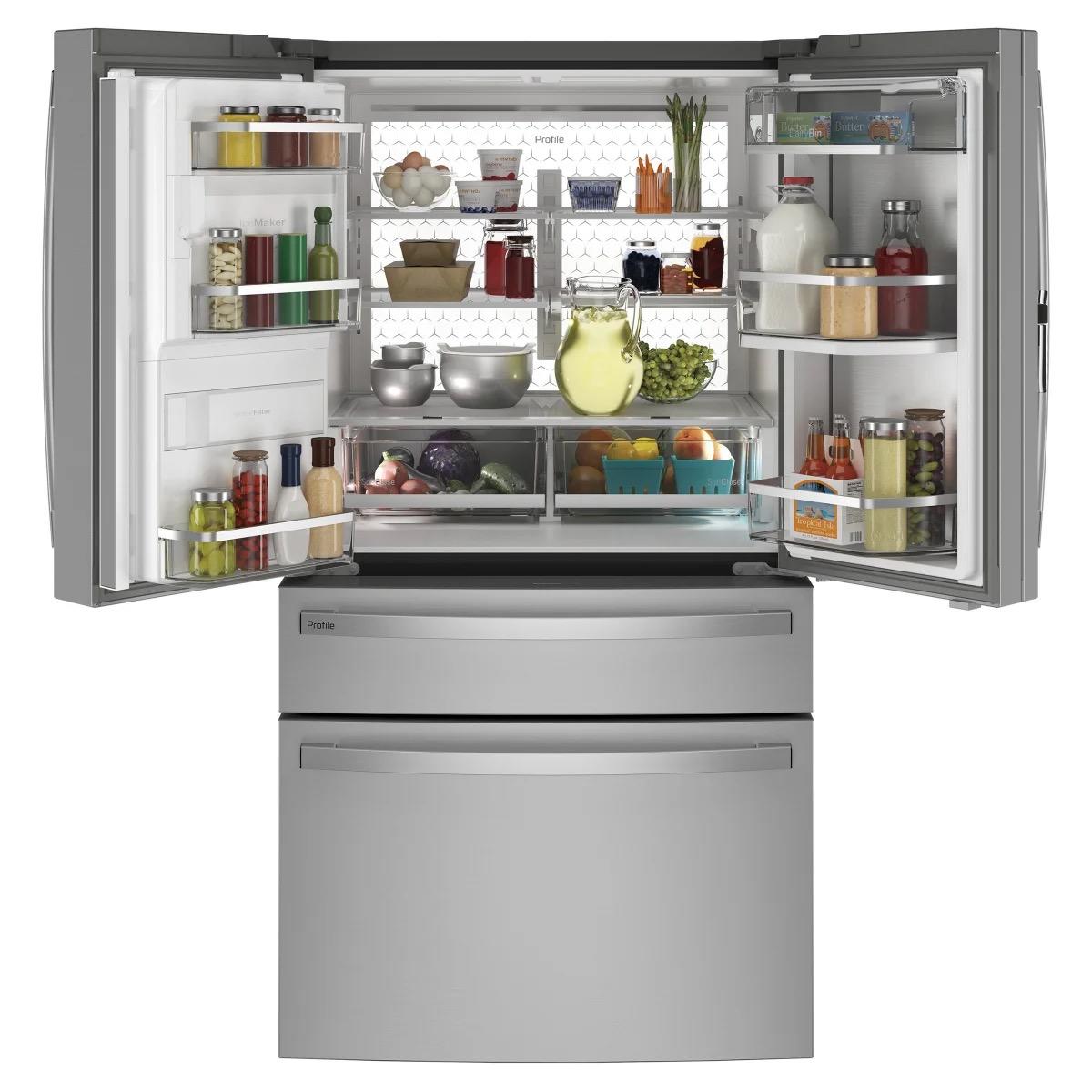GE Profile 27.9 cu. ft. Smart Fingerprint Resistant 4-Door French Door Refrigerator