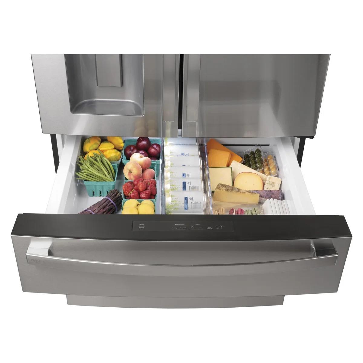 GE Profile 27.9 cu. ft. Smart Fingerprint Resistant 4-Door French Door Refrigerator