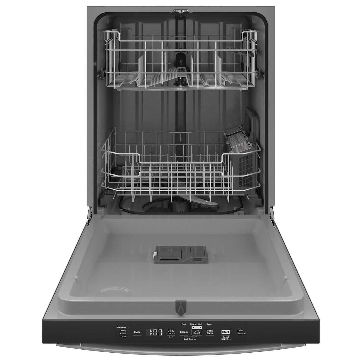 GE Top Control Dishwasher with Steam + Sani and Dry Boost