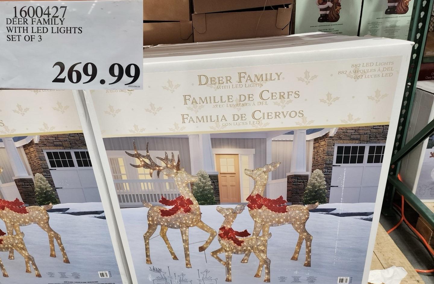 Set of 3 LED Deer Family