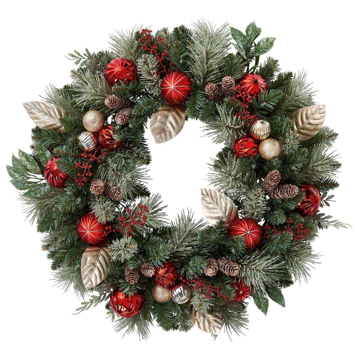 76.2 cm (30 in.) Pre-Lit Wreath with 50 Battery Operated LED Lights