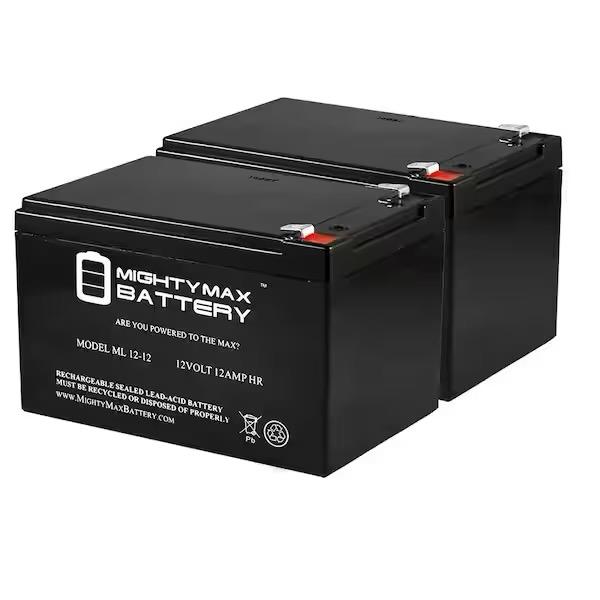 MIGHTY MAX BATTERY 12V 12AH Battery for Pride Mobility SC52 Sonic Scooter - 2 Pack