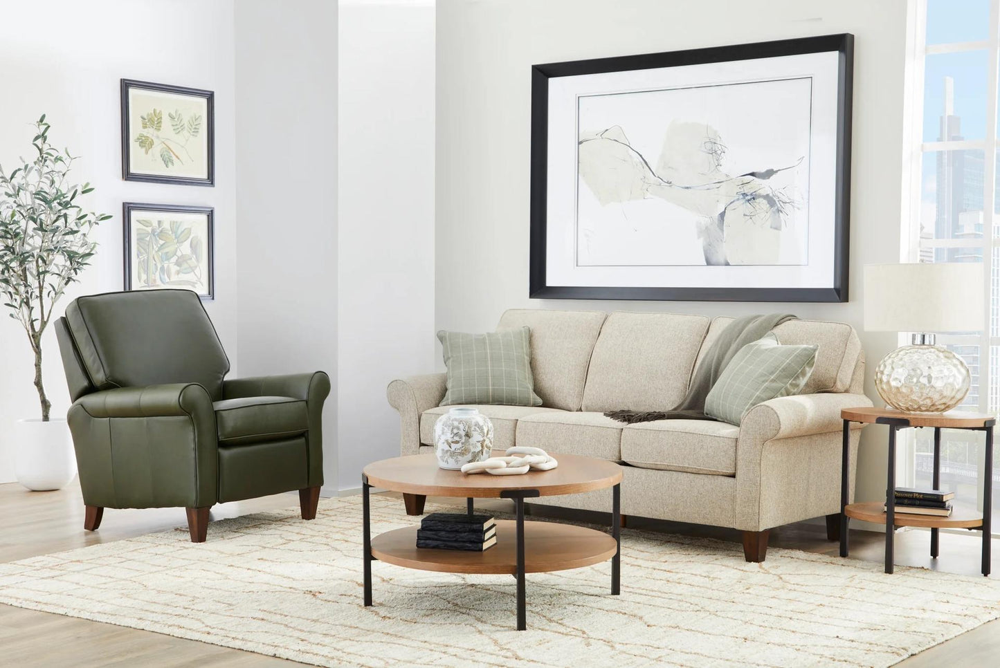 FLEXSTEEL Millwork Brown Round Coffee Table W1077-034